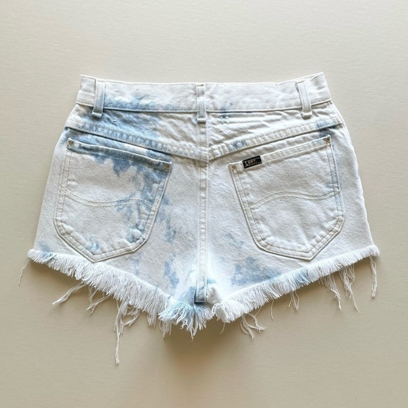Lee Vintage Bleached Distressed UGWA Cut-Off Denim Shorts - Picture 2 of 10